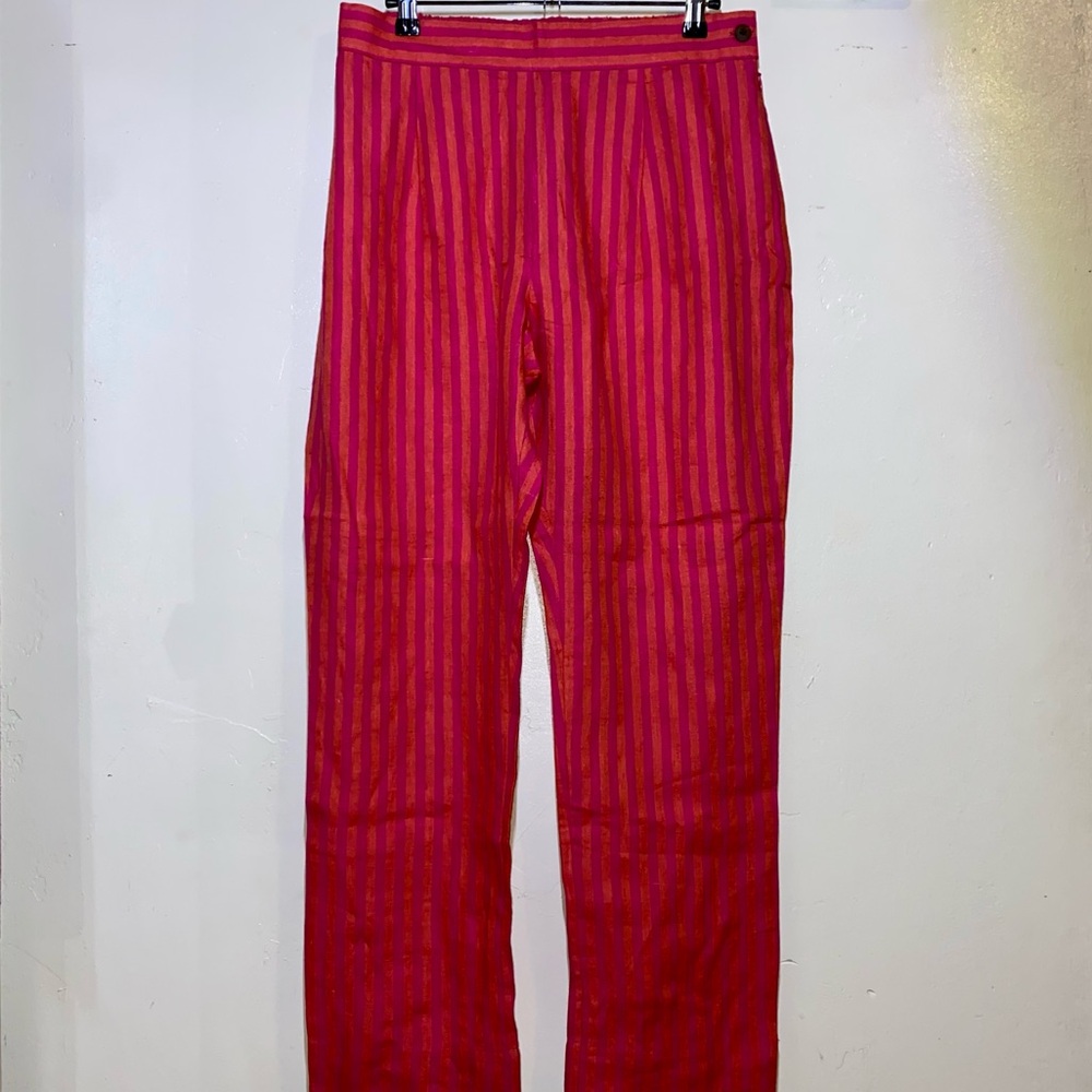 Saphed Linen Striped Pants Size L